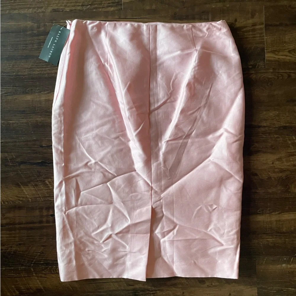 RALPH LAUREN Black Label Silk Pink Barbiecore Two-Piece Skirt Suit Women size 6 - Picture 11 of 14